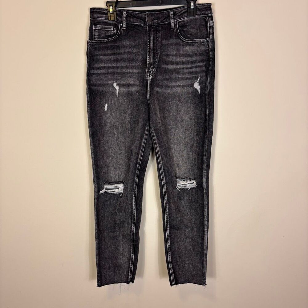 Risen Jeans Black Distressed High Waisted Skinny Jeans 31